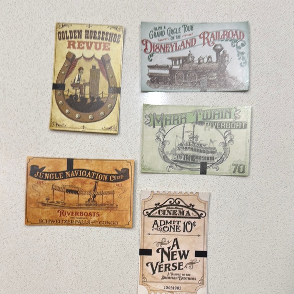 Disneyland 70th anniversary tickets set of 5